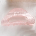 Pink marbled acetate hair claw clip with hollow oval design in vintage French style - Sakura Pink