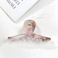 Pinza per capelli in acetato marmorizzato rosa e beige con design a artiglio - Viola Iridescente Stile Nastro