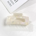 Grande molletta per capelli in acetato bianco crema con lucentezza perlata - Iridescente Stile Vuoto