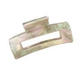 Rectangle acetate shark hair claw with iridescent pearlescent texture in mixed pastel colors - Metallic Pink