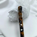 Pic à cheveux élégant en acétate avec motif écaille de tortue et design en spirale - Style Écaille de Tortue (Z3/1)