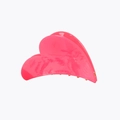 Vibrant hot pink heart-shaped acetate hair claw clip with a glossy mirror finish - Deep Pink