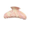 Große Haarklammer mit Marmormuster in Pfirsich und Gelb aus hochwertigem Acetat - Bogenclip (8.8cm)