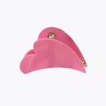 Chic pink heart-shaped acetate hair claw clip with glossy finish for elegant styling - Light Pink