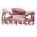 Medium acrylic bow hair claw with pink white and brown marble pattern texture - Deep Pink