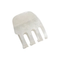 Pince à cheveux minimaliste en acrylique blanc translucide avec paillettes argentées brillantes - Blanc Pailleté