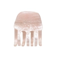 Pince à cheveux carrée en acrylique rose clair avec paillettes dorées pour femme - Rose Pailleté