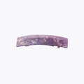 Eleganter rechteckiger Acryl-Haarclip mit lavendelfarbener Marmor-Textur-Optik - Metalllila
