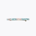 Elegant blue and pink marble pattern acetate barrette with silver metal spring clip - Sapphire Blue
