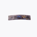 Rectangle acrylic hair clip with vintage purple and blue tortoiseshell pattern finish - Metallic Blue