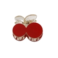 Pinza para el pelo de cereza roja con hojas ámbar para accesorio de estilo dulce - Rojo