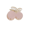 Pince à cheveux cerise rose avec feuilles transparentes pour coiffures minimalistes - Rose