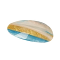 Blue and golden marble texture acetate geometric oval spring hair clip for women - Striped Blue 9cm
