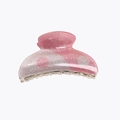 Pince à cheveux rose pailletée en acrylique avec motif yin yang pour femmes - Rose Pailleté (9cm)