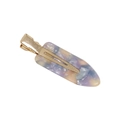 Vista detallada de la pinza de pelo de acetato jaspeado morado y azul con base de metal dorado - 6cm / Púrpura Floral