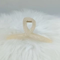 Elegante pinza para el pelo de 13cm en acetato crema con textura de mármol y lazo - Albaricoque (13cm)