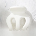 Matte weiße Haarklammer für hohen Pferdeschwanz mit strukturiertem Mehrzahngriff - 3.5cm / Weiß