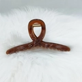 Pinza de pelo extra grande de 13cm en carey ámbar con diseño envolvente brillante - Café Oscuro (13cm)