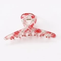 Grande pince à cheveux en acrylique à motif écossais rouge et vert pour queue de cheval - Plaid Rose Croisé