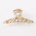 Pince à cheveux chic à carreaux orange et bleu pour coiffures élégantes de femmes - Plaid Orange Jaune Croisé
