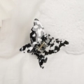 Fashionable butterfly hair claw clip with black and white marble acetate texture - Butterfly Clip