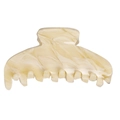 Elegant cream and white marbled acetate hair claw clip with glossy finish and secure grip - Cream-Yellow Pattern