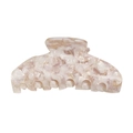 Pink and white marble acetate hair claw clip with a semi-circular grip design - Gem Pink