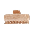 Classic rectangle cream marble hair claw clip with 10 teeth for thick hair styling - 8cm / Light Coffee