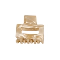 Minimalist cream marble acetate hair claw clip with rectangular hollow design and glossy finish - Light Coffee Square Hollow