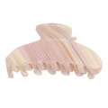 Large hair claw clip with elegant pink and beige marbled acetate stripe pattern - Light Red Pattern