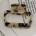 Elegant tortoiseshell acetate hair claw clip with golden Creation France lettering - 6.5cm / Beige Tortoise Shell