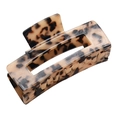 Large square tortoiseshell hair claw clip with brown gradient pattern for thick hair - 10cm / Tortoise