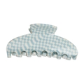 Blue and white checkered acetate hair claw clip for elegant hairstyling and hair fixing - Blue & White Plaid