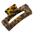 Classic tortoiseshell rectangular hair claw clip in amber and dark brown tones - 10cm / Coffee Tortoise Shell