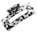 Square hair claw clip with black and white marble pattern in a minimalist geometric design - 10cm / Cow Print