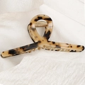 Grande pince à cheveux en acétate avec motif écaille de tortue et ressort en métal doré - Tortoise / 11.5CM