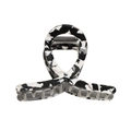 Elegant black and white marble acetate hair claw clip with strong grip for thick hair - Medium Large / Black+White