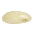Minimalistische cremeweiße Haarklammer aus Acetat mit silbernem France Handmade Logo - Beige