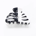 Elegant black and white marble hair claw clip with rhinestones for ponytail - Black & White