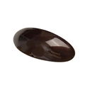 Dunkelbraune ovale Haarspange aus Acetat mit Hochglanz-Finish und Goldener Beschriftung - Dunkelbraun
