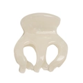 Mini molletta per capelli in acetato bianco crema per piccole sezioni e frangia - Stile Perlato Sirena / 3cm