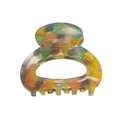 Molla per capelli retrò in acetato con motivi marmorizzati colorati a guscio - Piccolo / Giallo Arancio Piccolo Floreale