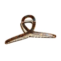 Pinza para el pelo extragrande de 14 cm en acetato con textura de carey elegante - Grande / Marrón Oscuro