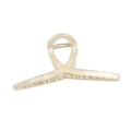 Pinza per capelli extra large in acetato crema iridescente con finitura perlata da donna - 14cm / Bianco Iridescente