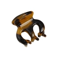 Mini molletta per capelli in acetato con motivo tartarugato e finitura lucida per frangia - Stile Tartarugato Caffè / 3cm