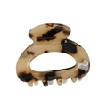 Pinza per capelli retrò francese in acetato con motivo leopardato tartarugato beige e nero - Piccolo / Tortoise