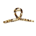 Pinza per capelli extra large da 14 cm in acetato con motivo tartarugato e molla dorata - 14cm / Caffè Bianco