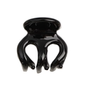 Glossy black acetate mini octopus hair claw clip for bangs and high ponytail styling - Classic Black / 3cm