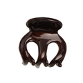 Mini acetate tortoise shell hair claw clip with curved teeth for ponytail styling - Dark Coffee / 3cm