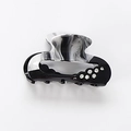 Elegant medium hair claw clip featuring black and white marble pattern with rhinestones - Ink White